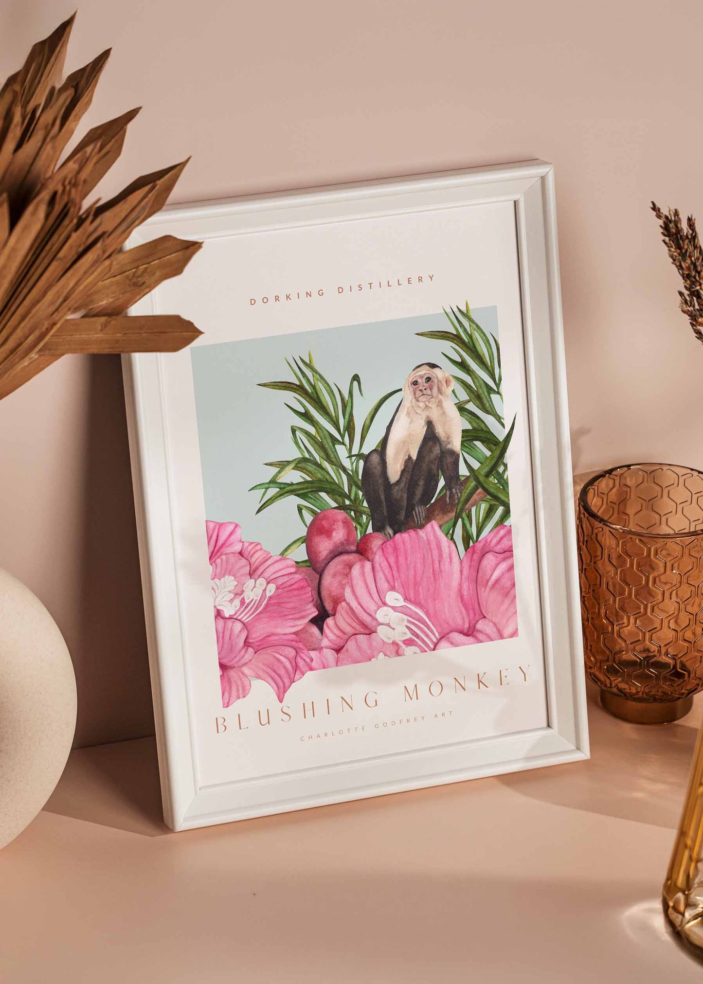 Blushing Monkey A4 Print